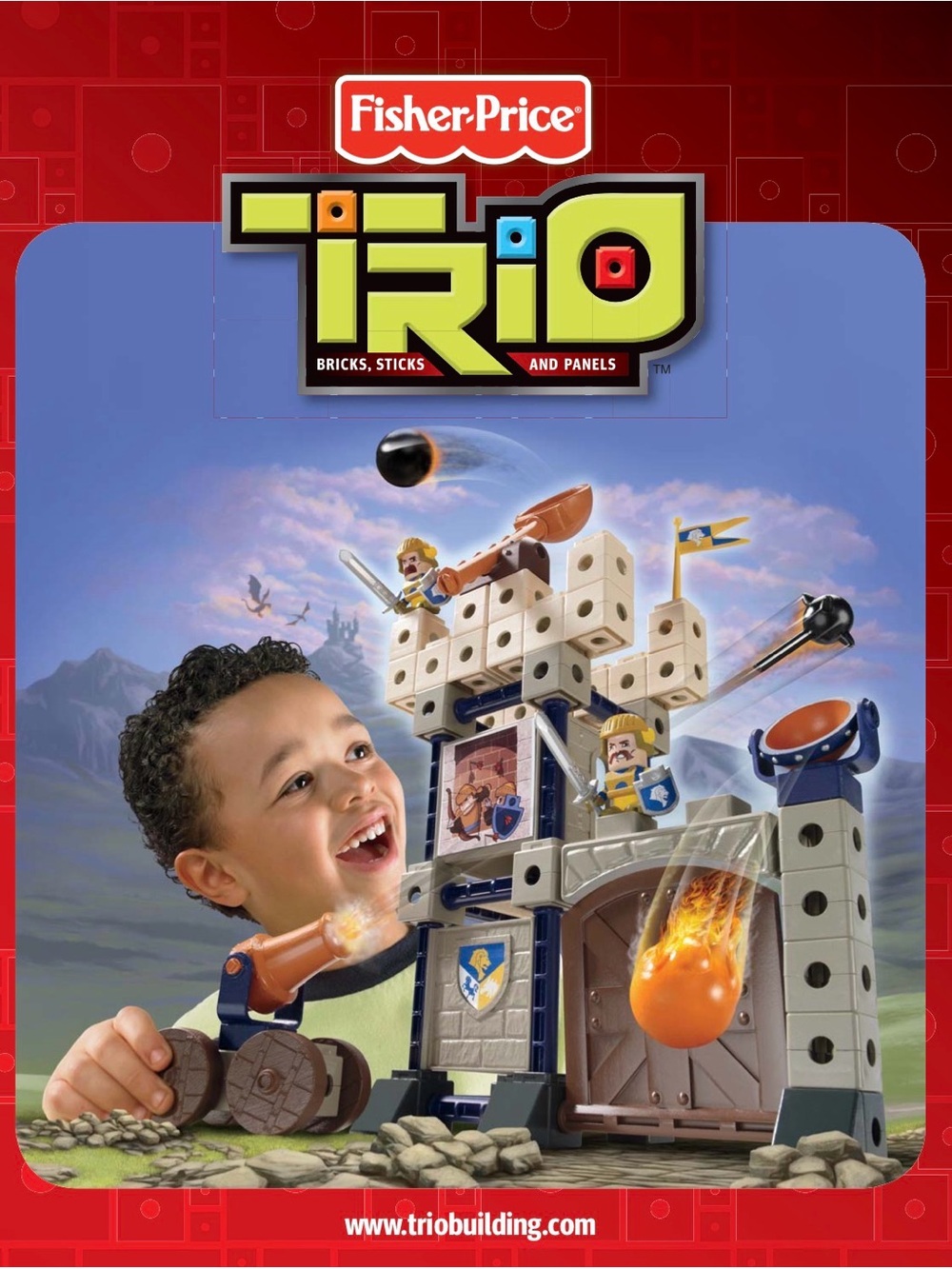 Fisher-Price TRIO Castle Playset - Blue, White, Tan, Orange Accents missing 1 p